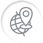 Global strength and local support icon