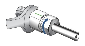 Tighten the nut one full turn