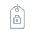 带锁的灰色标签图标