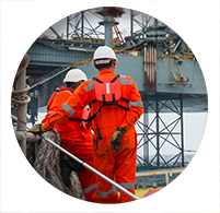 Engineers onsite at a North Sea gas field 