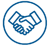 Handshake icon representing customer trust