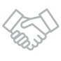 Handshake icon representing a partnership built on trust
