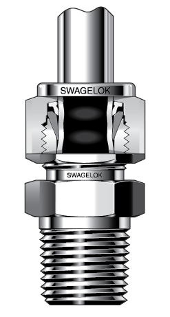 Cutaway drawing of a Swagelok tube fitting