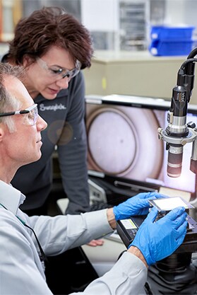 Materials engineers in a laboratory