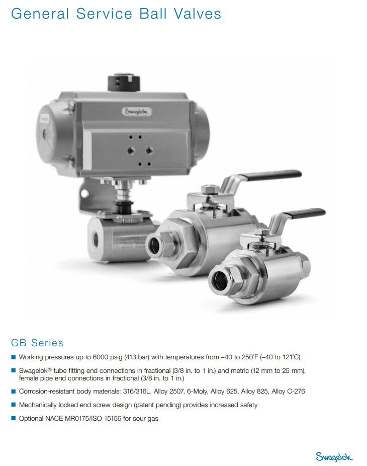 Swagelok General Service Ball Valve