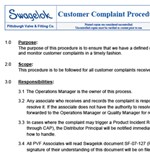 Customer Complaint Procedure Document