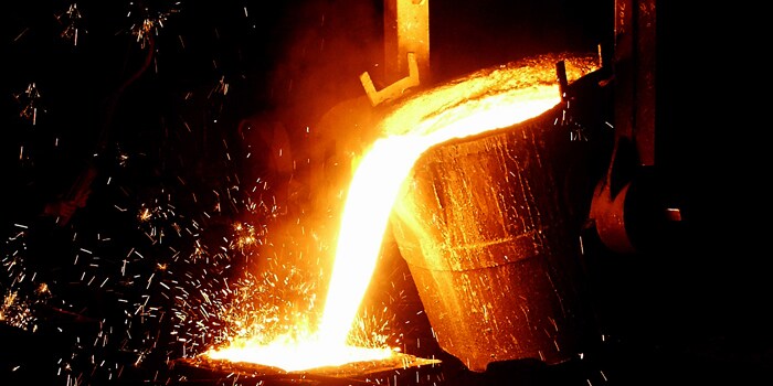Molten Steel Being Poured