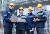 Package engineers at a construction site