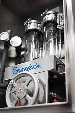 A Swagelok ammonia sampler
