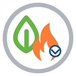 leaf and flame icon